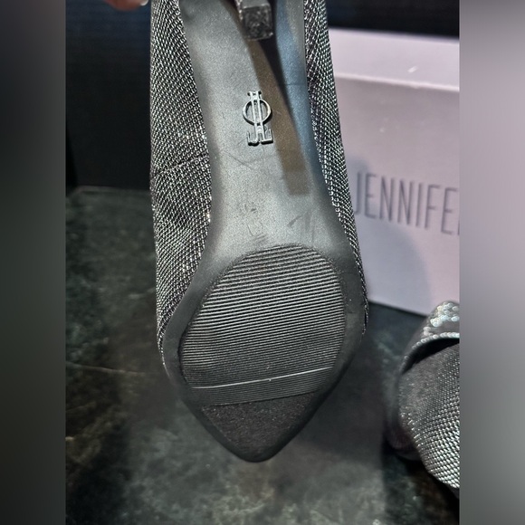 Jennifer Lopez NWB Black Silver Shimmer 4" Heels Stiletto Size 9 NIB - Picture 8 of 9